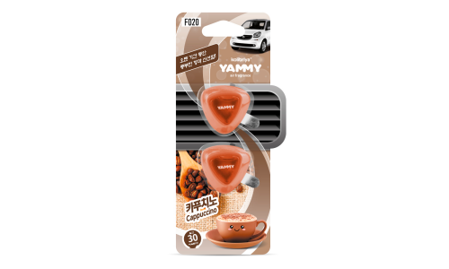 Ароматизатор в дефлектор Yammy Cappuccino (Кофе), жидкий, клипса, арт. F020