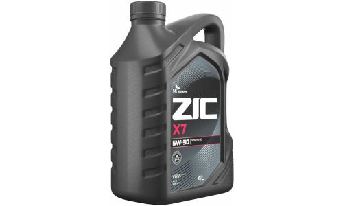 Масло моторное ZIC X7 5w30, синтетическое, API SP, ILSAC GF-6A, для бензинового двигателя, 4л, арт. 162675
