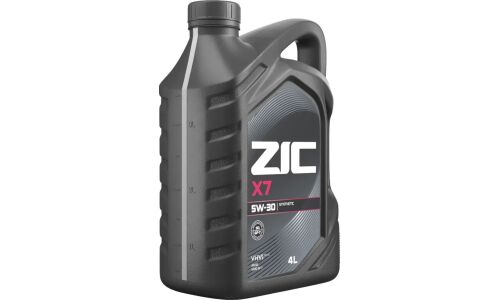 Масло моторное ZIC X7 5w30, синтетическое, API SQ, ILSAC GF-7A, для бензинового двигателя, 4л, арт. 162675