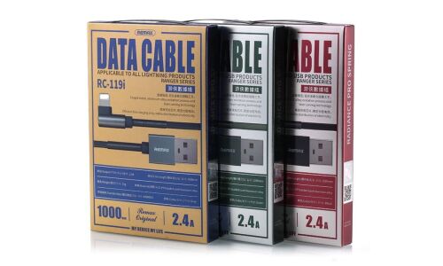 Кабель для мобильных устройств Remax Ranger Data Cable, с USB на Lightning, 1м, чёрный, арт. RC-119i
