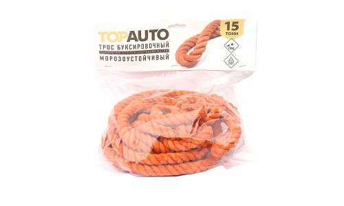 Трос буксировочный TOP AUTO, канат, петли, нагрузка до 15т, длина 4м, арт. 154ПП