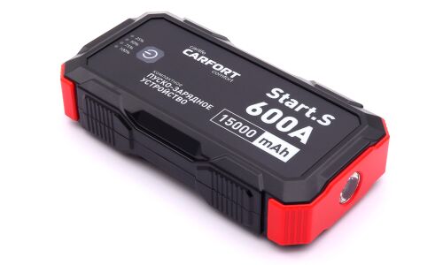Портативное пусковое устройство Carfort Start.S с функцией Power Bank, 15000мАч, 12В, ток пуска 300А, 2 USB-порта, фонарик, арт. CFS-300
