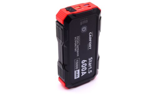 Портативное пусковое устройство Carfort Start.S с функцией Power Bank, 15000мАч, 12В, ток пуска 300А, 2 USB-порта, фонарик, арт. CFS-300