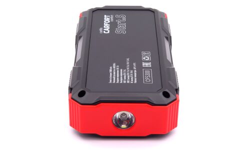 Портативное пусковое устройство Carfort Start.S с функцией Power Bank, 15000мАч, 12В, ток пуска 300А, 2 USB-порта, фонарик, арт. CFS-300