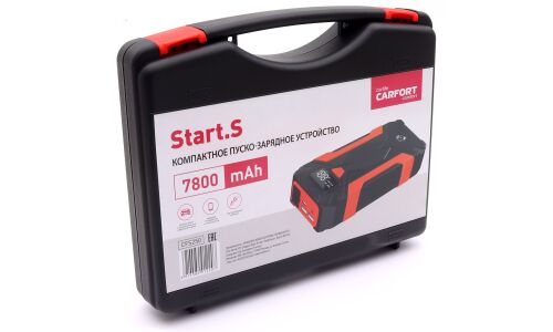 Портативное пусковое устройство Carfort Start.S с функцией Power Bank, 7800мАч, 12В, ток пуска 250А, 2xUSB порта, фонарик, арт. CFS-250
