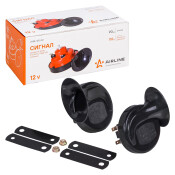 Сигнал звуковой Airline, рупорный, 12В, частота 410/510Гц, громкость 118дБ, комплект 2 шт, арт. AHR-12R-02 Сигнал звуковой Airline, рупорный, 12В, частота 410/510Гц, громкость 118дБ, комплект 2 шт, арт. AHR-12R-02