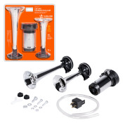 Сигнал звуковой Airline, 2-рожковый, 12В, частота 600/756Гц, громкость 115дБ, длина 160/210мм, арт. AHR-12C-04 Сигнал звуковой Airline, 2-рожковый, 12В, частота 600/756Гц, громкость 115дБ, длина 160/210мм, арт. AHR-12C-04