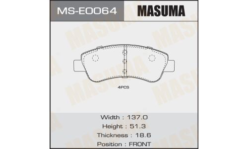 Колодки дисковые MASUMA, P61066 front 1/12)
