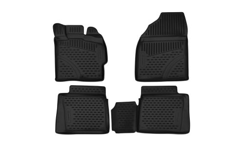 Коврики модельные Autofamily Element 3D для Toyota Prius 30 2009-2015 (правый руль), для переднего и заднего ряда, полиуретан, черный цвет, 4шт