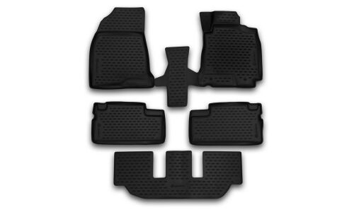 Коврики модельные Autofamily Element 3D для Toyota Wish 2003-2009 (правый руль), для переднего и заднего ряда, полиуретан, черный цвет, 5шт