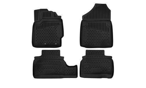 Коврики модельные Autofamily Element для Toyota Vitz 2010-2016 гг. (правый руль), для переднего и заднего ряда, полимер, черный цвет, 4шт