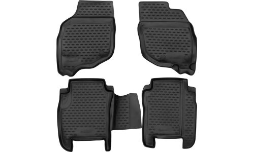 Коврики модельные Autofamily Element для Honda Fit GD1 JDM 06/2001-09/2007 (правый руль), для переднего и заднего ряда, полиуретан, черный цвет, 4шт