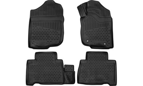 Коврики модельные Autofamily Element 3D для Toyota Harrier 2013+ (правый руль), для переднего и заднего ряда, полиуретан, черный цвет, 4шт