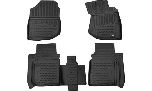 Коврики модельные Autofamily Element 3D для Honda Fit 2007-2013 (правый руль), для переднего и заднего ряда, полиуретан, черный цвет, 4шт