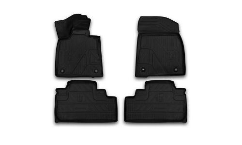 Коврики модельные Autofamily Element 3D для Lexus RX 2015+ (левый руль), для переднего и заднего ряда, полиуретан, черный цвет, 4шт