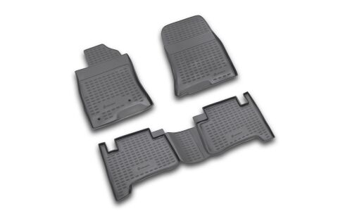 Коврики модельные Autofamily Element для Toyota Land Cruiser Prado 2003–2009 (левый руль), для переднего и заднего ряда, полиуретан, черный цвет, 4 шт