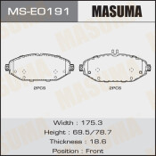 Колодки дисковые MASUMA, P50124 front (1/6)