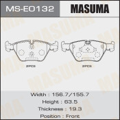 Колодки тормозные дисковые Masuma передние, комплект на ось (4 шт), арт. MS-E0132