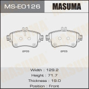 Колодки тормозные дисковые Masuma передние, комплект на ось (4 шт), арт. MS-E0126