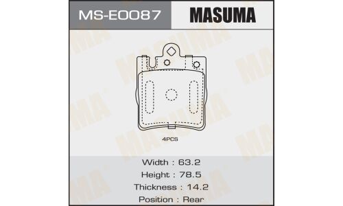 Колодки дисковые MASUMA, P50033 rear (1/16)