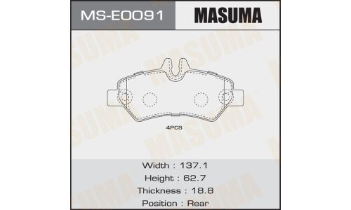 Колодки дисковые MASUMA, P50084 rear (1/12)
