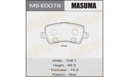 Колодки дисковые MASUMA, AN-4456K, P24078 rear (1/12)