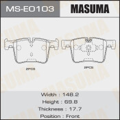 Колодки тормозные дисковые Masuma передние, комплект на ось (4 шт), арт. MS-E0103