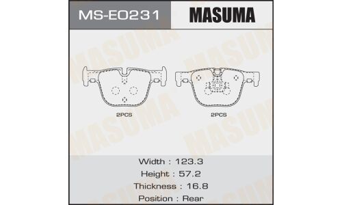 Колодки тормозные дисковые Masuma задние, комплект на ось (4 шт), арт. MS-E0231