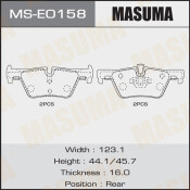 Колодки тормозные дисковые Masuma задние, комплект на ось (4 шт), арт. MS-E0158
