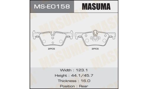 Колодки тормозные дисковые Masuma задние, комплект на ось (4 шт), арт. MS-E0158