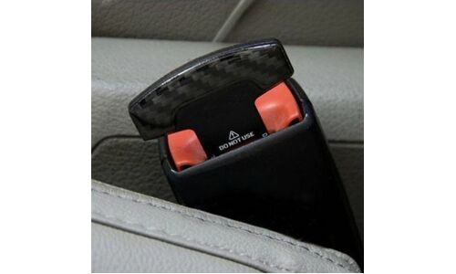 Заглушка в замок ремня безопасности, металлическая, цвет «карбон»