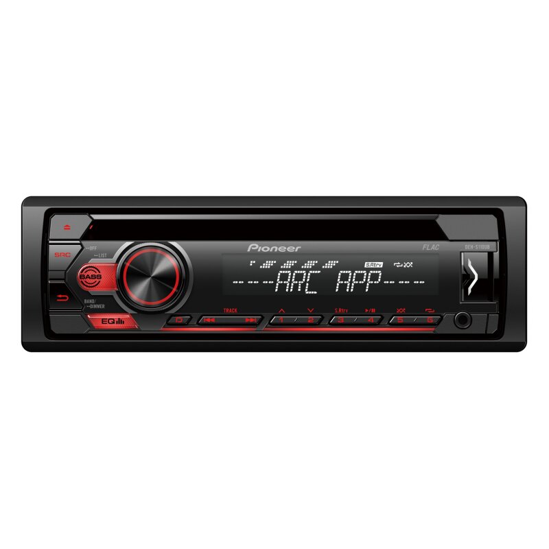 

Автомагнитола Pioneer DEH-S110UB, 1 DIN, CD/USB/AUX, 4х50Вт, красная подсветка