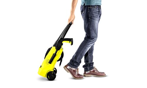 Мойка высокого давления Karcher K2, 220В, 1.4кВт, 110бар, 360л/ч, длина шланга 4м, на колёсах, арт. 1.673-220