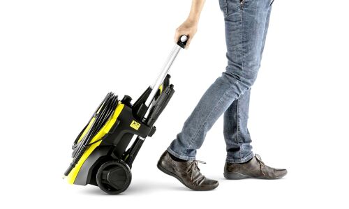 Мойка высокого давления Karcher K4 Compact, 220В, 1.8кВт, 130бар, 420л/ч, длина шланга 6м, с насосом для забора воды, на колёсах, арт. 1.637-310.0/1.637-500.0