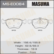 Колодки тормозные дисковые Masuma передние, комплект на ось (4 шт), арт. MS-E0084