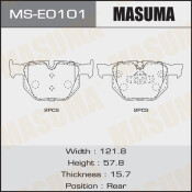 Колодки тормозные дисковые Masuma задние, комплект на ось (4 шт), арт. MS-E0101