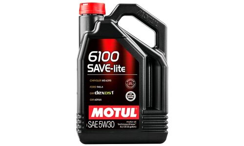 Масло моторное MOTUL 6100 Save-lite 5w30 полусинтетическое, SN/GF-5, для бензинового двигателя, 4л, арт. 113436