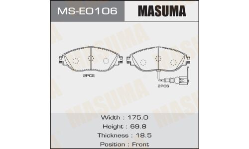 Колодки дисковые MASUMA VOLKSWAGEN PASSAT 10-  front   (1/6)