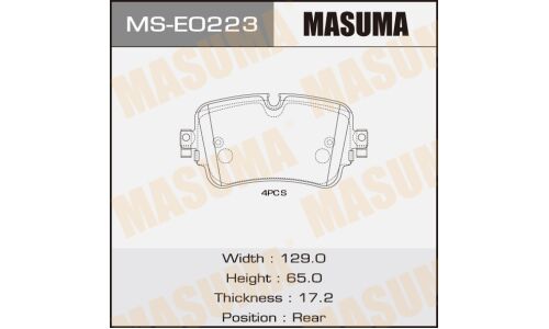 Колодки дисковые MASUMA, P85161 rear (1/6)