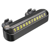 Табличка с номером телефона (автовизитка), закрывающаяся,с держателем для телефона, чёрная