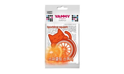 Ароматизатор подвесной Yammy «Котик» Sparkling Squash (Свежесть), картон с пропиткой, арт. K022