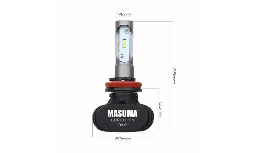 Лампа светодиодная Masuma LED H11 (PGJ19-2, T11), 12/24В, 18Вт (соответствует 55Вт), 6000К, комплект 2 шт, арт. L620