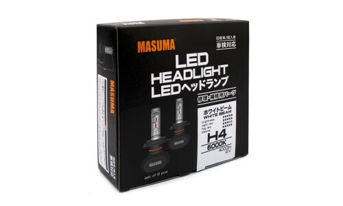 Лампа светодиодная Masuma LED H4 (P43t, T16), 12/24В, 18Вт, 6000К, комплект 2 шт, арт. L640