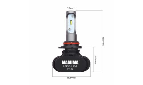 Лампа светодиодная Masuma LED HB4(9006) (P22d, T12), 12/24В, 18Вт, 6000К, комплект 2 шт, арт. L660