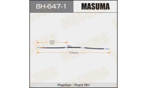Шланг тормозной Masuma для Toyota Avensis, передний, правый, арт. BH-647-1