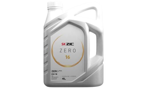 Масло моторное ZIC ZERO 16 0w16, синтетическое, API SP, ILSAC GF-6B, для бензинового двигателя, 4л, арт. 162034