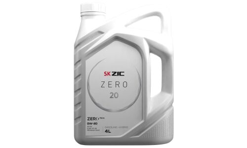Масло моторное ZIC ZERO 20 0w20, синтетическое, API SP, ILSAC GF-6A, для бензинового двигателя, 4л, арт. 162035