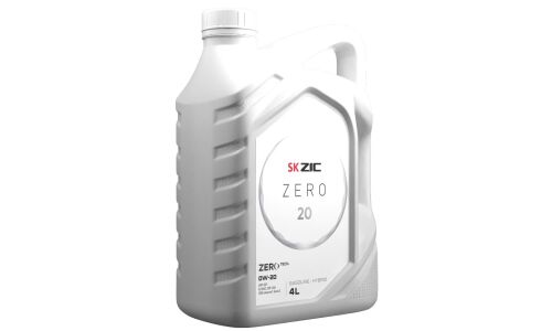 Масло моторное ZIC ZERO 20 0w20, синтетическое, API SP, ILSAC GF-6A, для бензинового двигателя, 4л, арт. 162035
