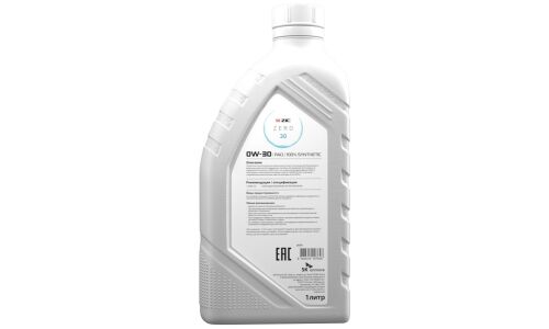 Масло моторное ZIC ZERO 30 0w30, синтетическое, API SN, ACEA C3, универсальное, 1л, арт. 132676