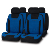 Чехлы AUTOPREMIER President для передних и задних сидений, велюр, черный/синий цвет, 11 предметов Чехлы AUTOPREMIER President для передних и задних сидений, велюр, черный/синий цвет, 11 предметов